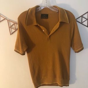 ~vintage Sears mustard knit polo (s)~